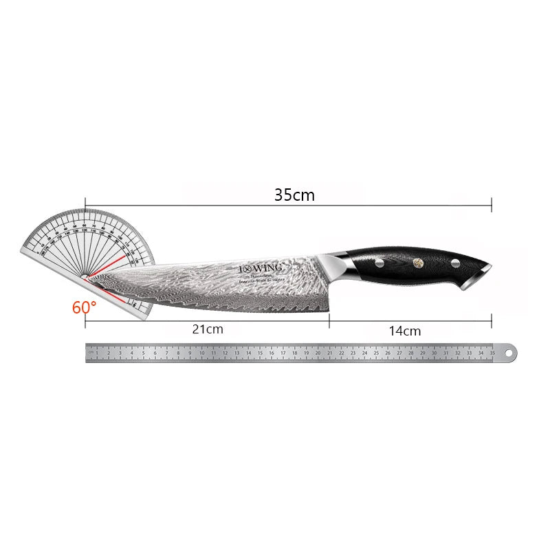 Couteau de Cuisine Damas Pas Cher Dimensions