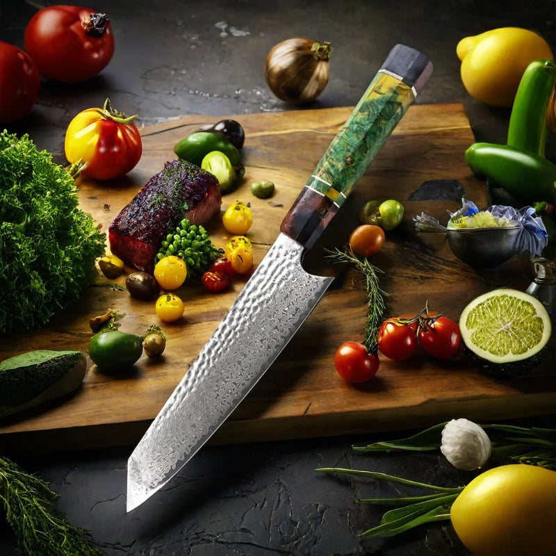 Couteau de Cuisine Chef Damas Présentation