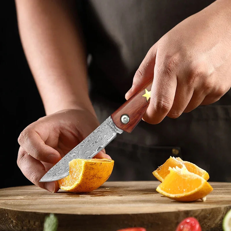 Couteau Pliant Damas Pas Cher découpe 