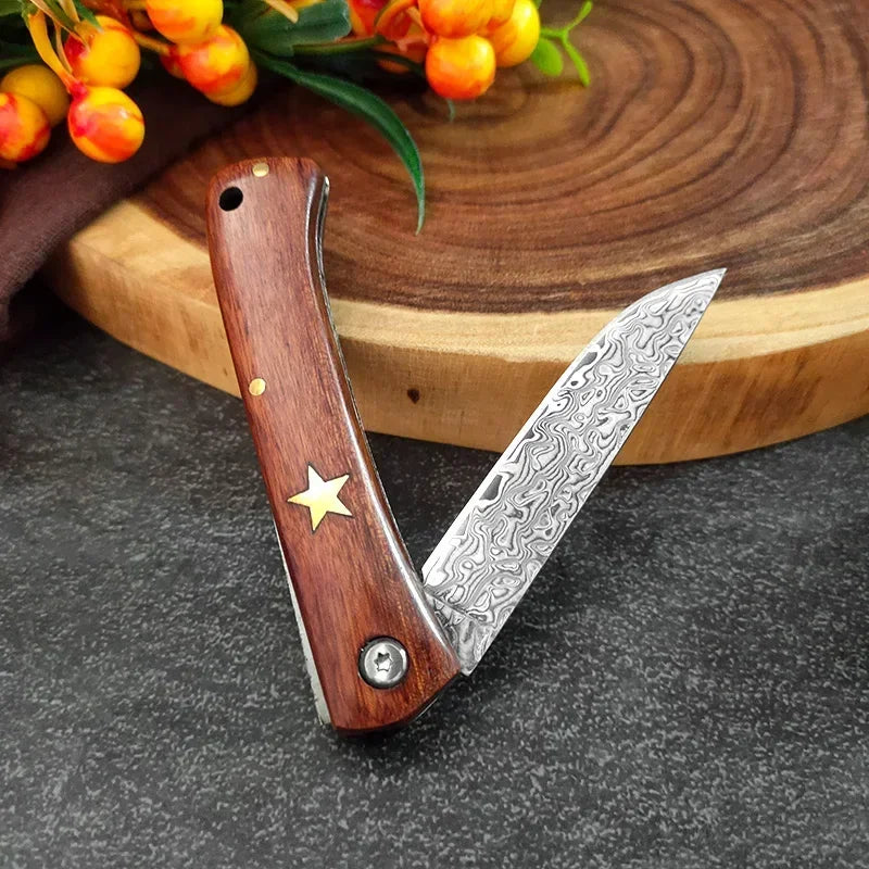 Couteau Pliant Damas Pas Cher Plié