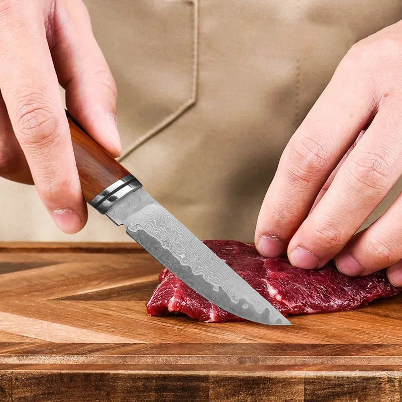 Couteau de Poche Damas Pas Cher Découpe Viande