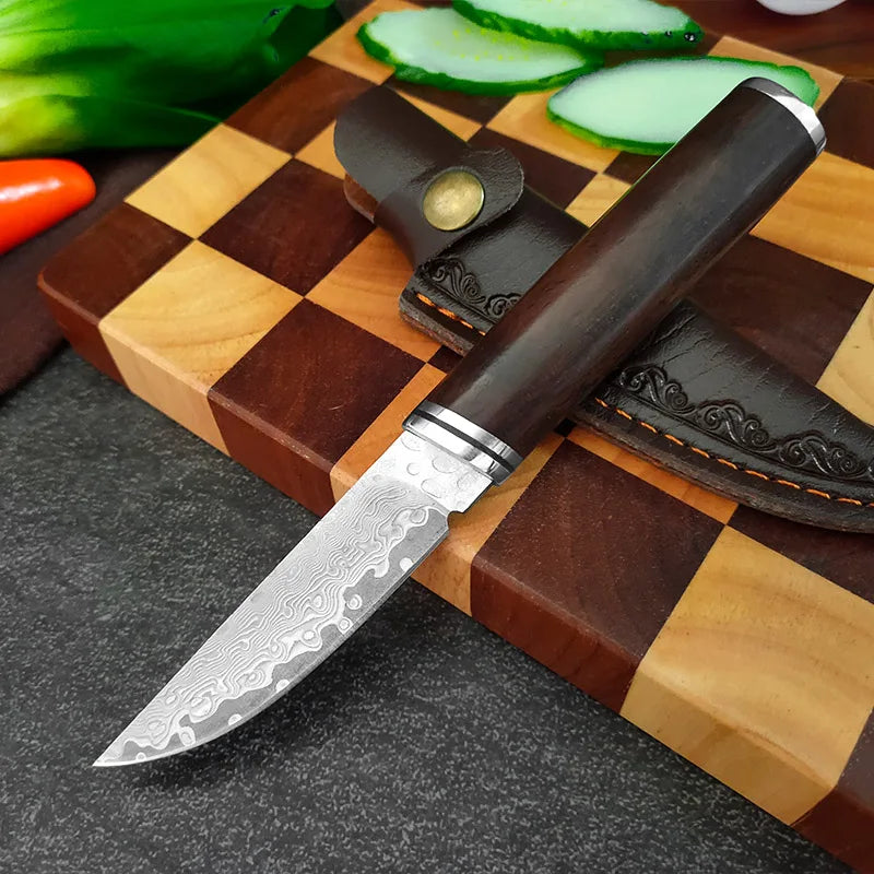 Couteau de Poche Damas Pas Cher Noir avec Etui