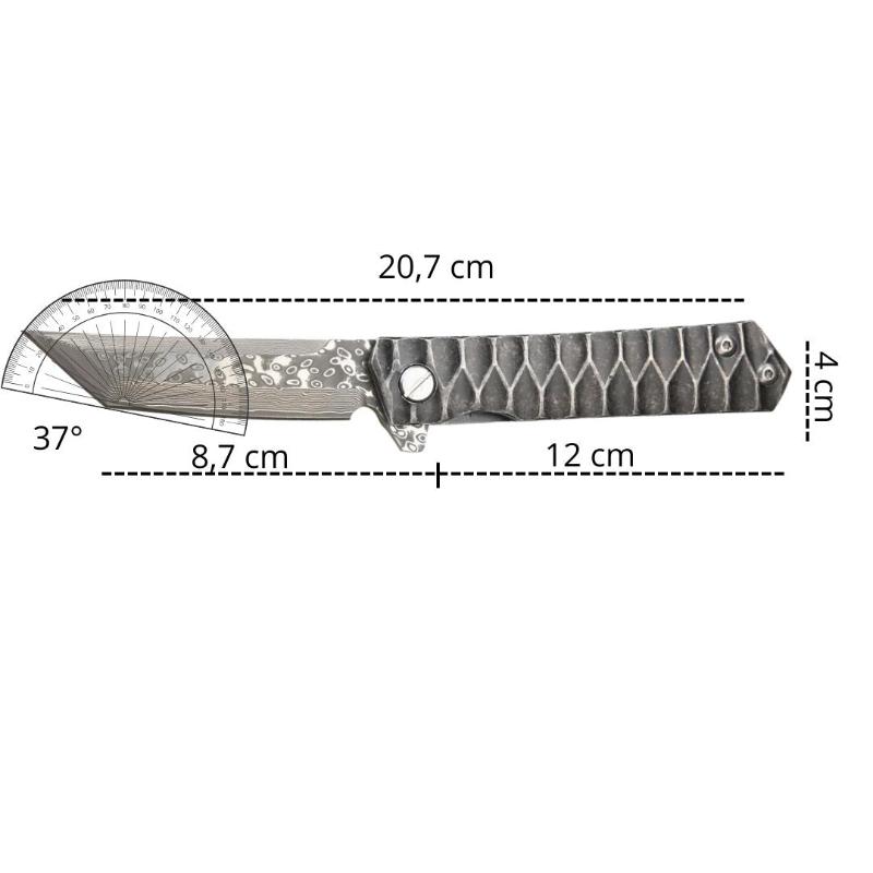 Couteau Tanto Pliant Japonais Damas Dimensions